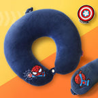 MINISO MARVEL Bantal Leher + Penutup Mata, Travel Pesawat U-shaped Neck Pillow + Eye Mask, Bantal Leher Bantal Kepala Spider man / Iron Man / Hulk / Captain America / Thor / Captain Marvel