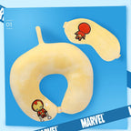 MINISO MARVEL Bantal Leher + Penutup Mata, Travel Pesawat U-shaped Neck Pillow + Eye Mask, Bantal Leher Bantal Kepala Spider man / Iron Man / Hulk / Captain America / Thor / Captain Marvel