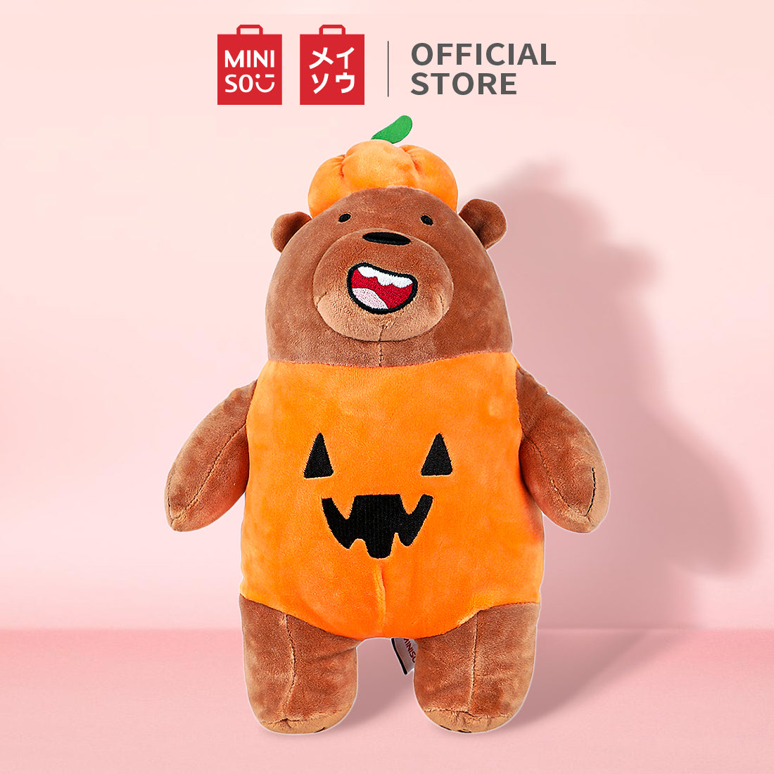 MINISO We Bare Bears Standing Plush 10  Toy with Hat