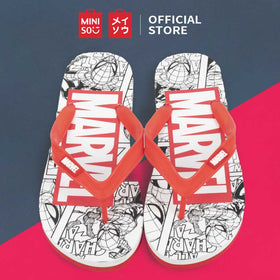 MINISO Marvel Sandal Jepit Pria Sandal Karet Santai untuk Rumah Mandi Spiderman