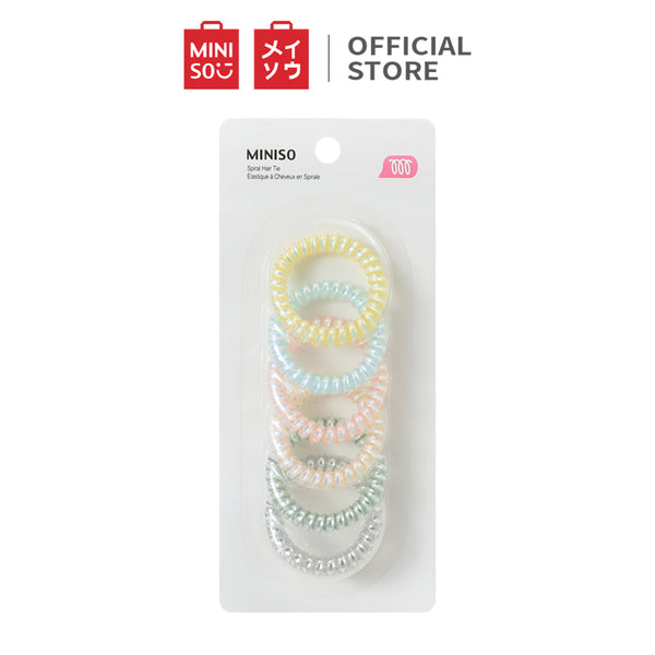 MINISO Ikat Rambut Karet Rambut Spiral 6 Pcs Elastis Hair Tie