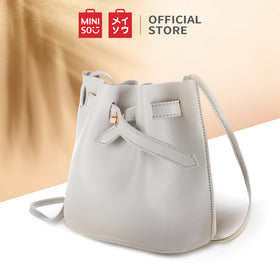 MINISO Tas Selempang Wanita Sling Bag Bucket Bag Ember Metalic Elegan