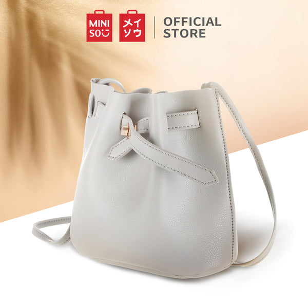 MINISO Tas Selempang Wanita Sling Bag Bucket Bag Ember Metalic Elegan