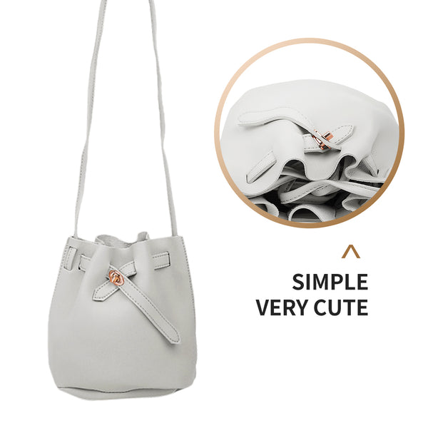 MINISO Tas Selempang Wanita Sling Bag Bucket Bag Ember Metalic Elegan