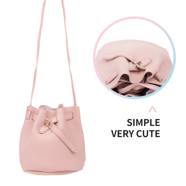 MINISO Tas Selempang Wanita Sling Bag Bucket Bag Ember Metalic Elegan