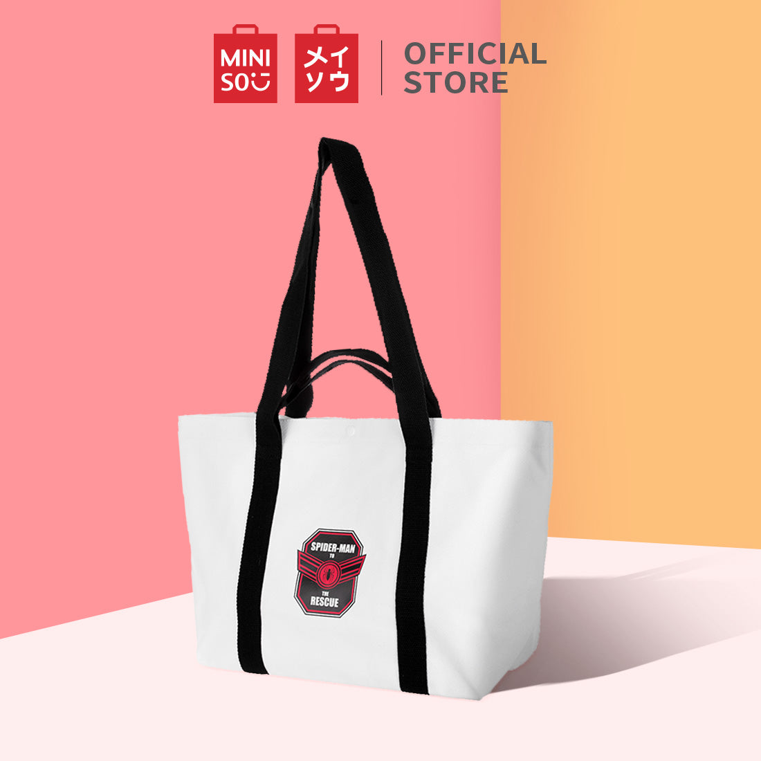 MINISO X MARVEL Tas Bahu Casual Tas Belanja Kanvas Tote Bag