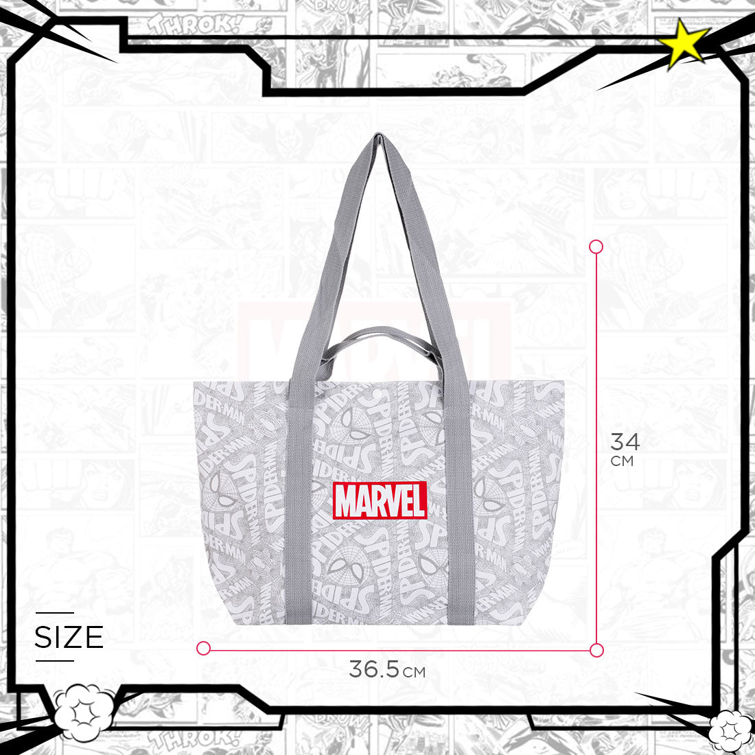 MINISO X MARVEL Tas Bahu Casual Tas Belanja Kanvas Tote Bag