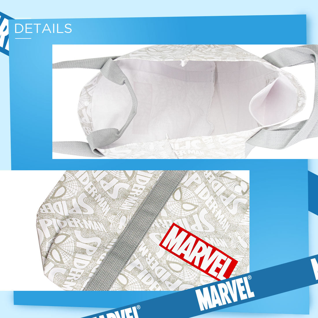 MINISO X MARVEL Tas Bahu Casual Tas Belanja Kanvas Tote Bag
