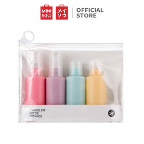 MINISO Botol Spray Semprot Kosong Travel Kit Plastik Organizer 5 Pcs