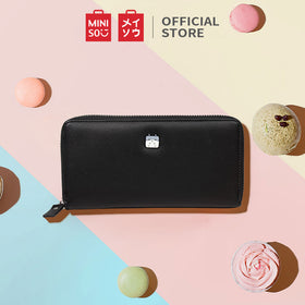 MINISO Dompet Wanita Panjang Wallet Simple Motif Elegant Metal Lucu