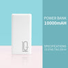 MINISO JP197 10000mAh Power Bank Pengisian Cepat, Putih / Merah Muda / Biru