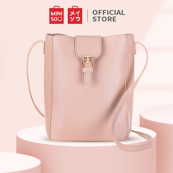 MINISO Tas Selempang Wanita Tas Bahu Bucket Bag Sling Bag Polos Lucu
