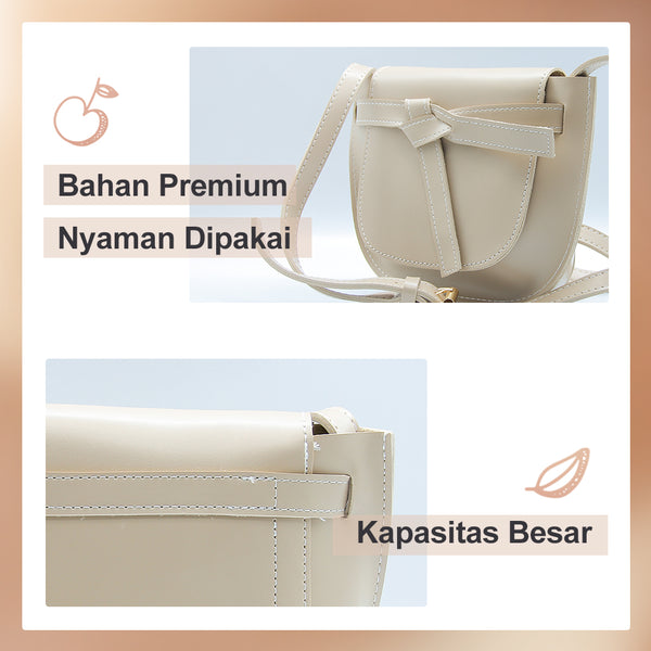 MINISO Handbag Tas Selempang Wanita Sling Bag Saddle Pesta Fashion