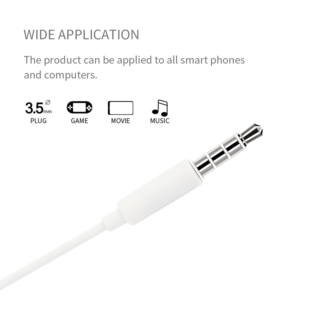 MINISO Headset Earphone Headphone Kabel Control Mic Microphone Earbuds In Ear