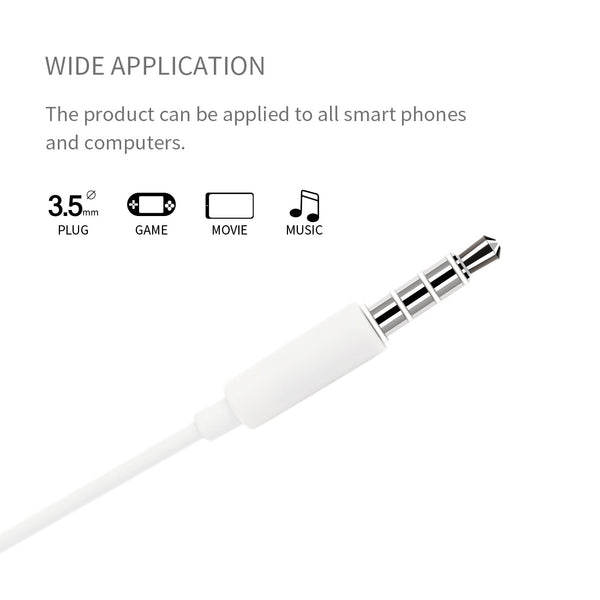 MINISO Headset Earphone Headphone Kabel Control Mic Microphone Earbuds In Ear