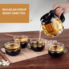 MINISO Set Teh Sederhana 5pcs/set Teh Ketel Kaca Teapot dengan 4pcs Gelas Praktis