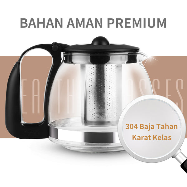 MINISO Set Teh Sederhana 5pcs/set Teh Ketel Kaca Teapot dengan 4pcs Gelas Praktis