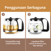 MINISO Set Teh Sederhana 5pcs/set Teh Ketel Kaca Teapot dengan 4pcs Gelas Praktis