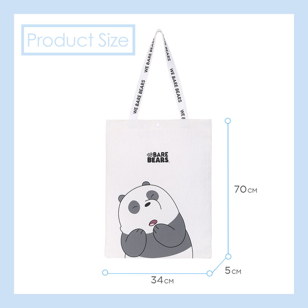 MINISO Tas Totebag Tote Shopping Bag Belanja We Bare Bears Canvas Kain