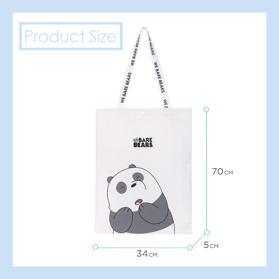 MINISO Tas Totebag Tote Shopping Bag Belanja We Bare Bears Canvas Kain