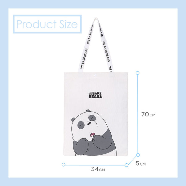 MINISO Tas Totebag Tote Shopping Bag Belanja We Bare Bears Canvas Kain