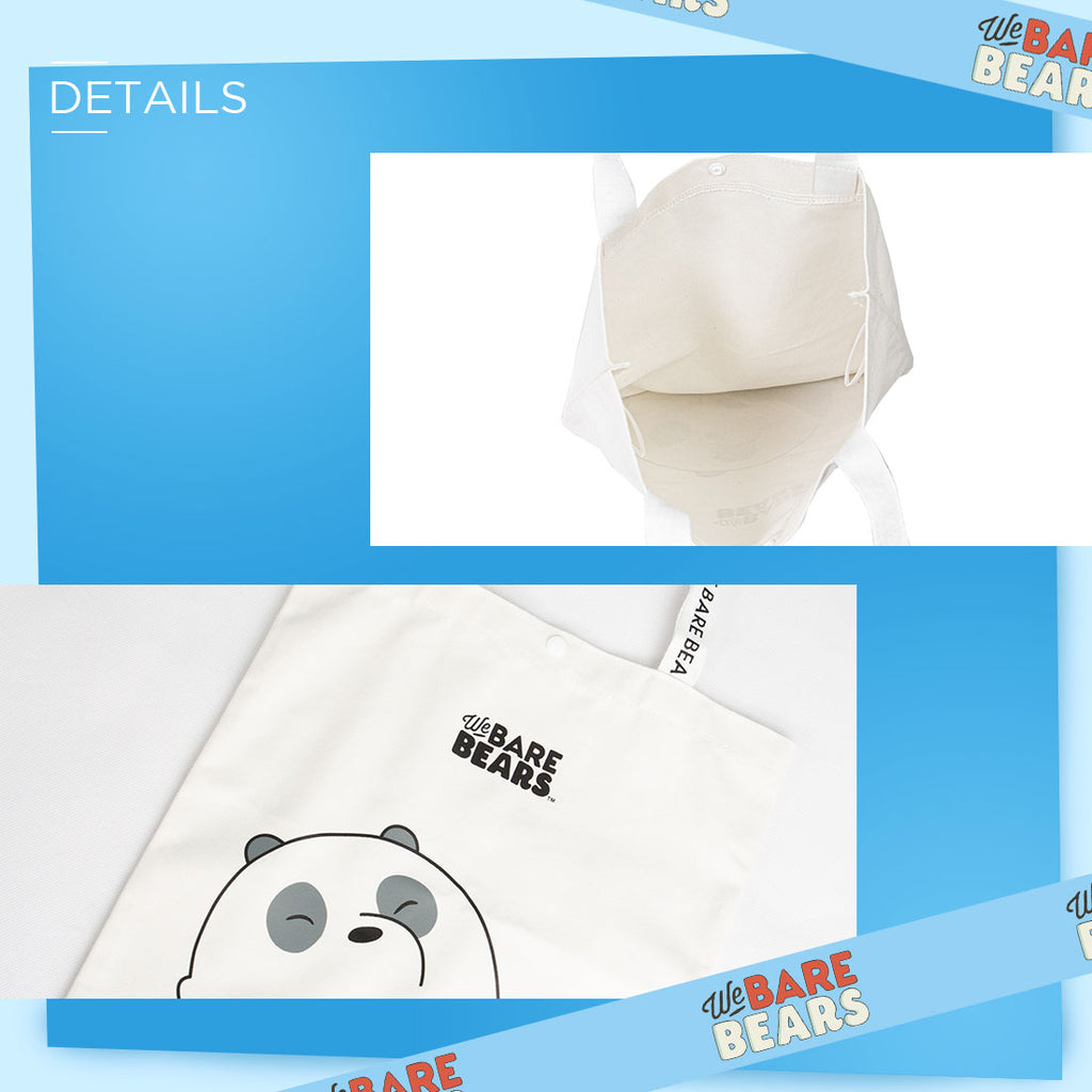 MINISO Tas Totebag Tote Shopping Bag Belanja We Bare Bears Canvas Kain