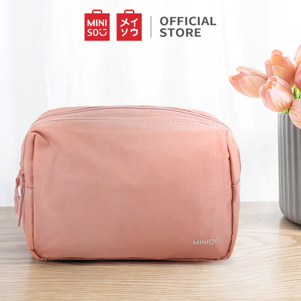 MINISO MINIGO Tas Kosmetik Portable Ritsleting Ganda