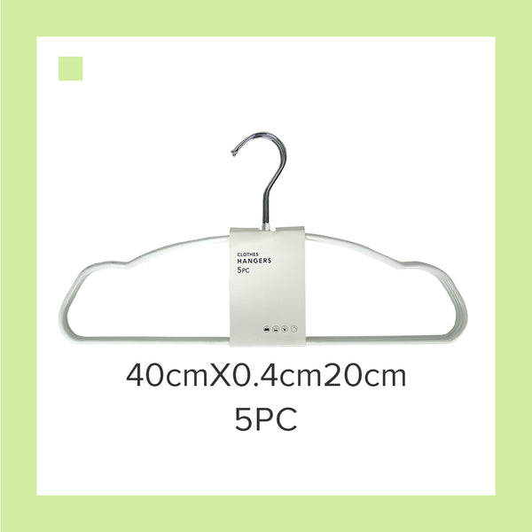 MINISO Gantungan Baju Hanger Clothes Celana Logam Metal Plastik Anti Slip 5 pcs