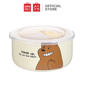 MINISO We Bare Bears Mangkuk Kotak Makan Keramik Penyimpan Wadah Bowl 450ml