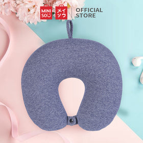 MINISO Bantal Leher Travel Isi Butiran Pasir Lembut Nyaman Neck Pillow Mobil