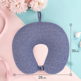MINISO Bantal Leher Travel Isi Butiran Pasir Lembut Nyaman Neck Pillow Mobil