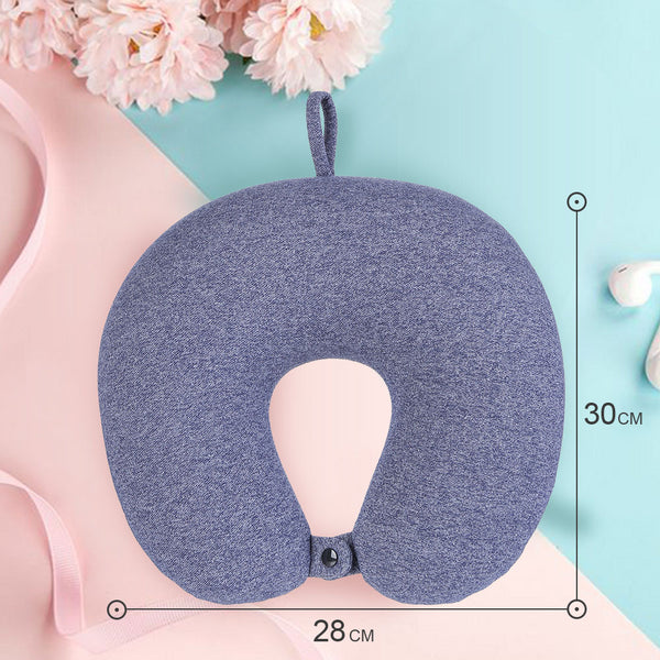 MINISO Bantal Leher Travel Isi Butiran Pasir Lembut Nyaman Neck Pillow Mobil