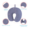 MINISO Bantal Leher Travel Isi Butiran Pasir Lembut Nyaman Neck Pillow Mobil