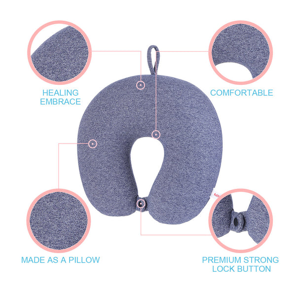 MINISO Bantal Leher Travel Isi Butiran Pasir Lembut Nyaman Neck Pillow Mobil