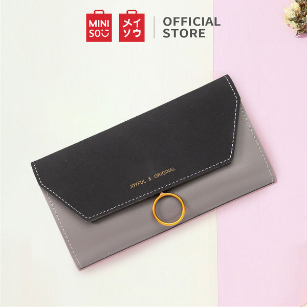 MINISO Dompet Wanita Panjang Wallet Simple Vintage Elegant Metal Logam