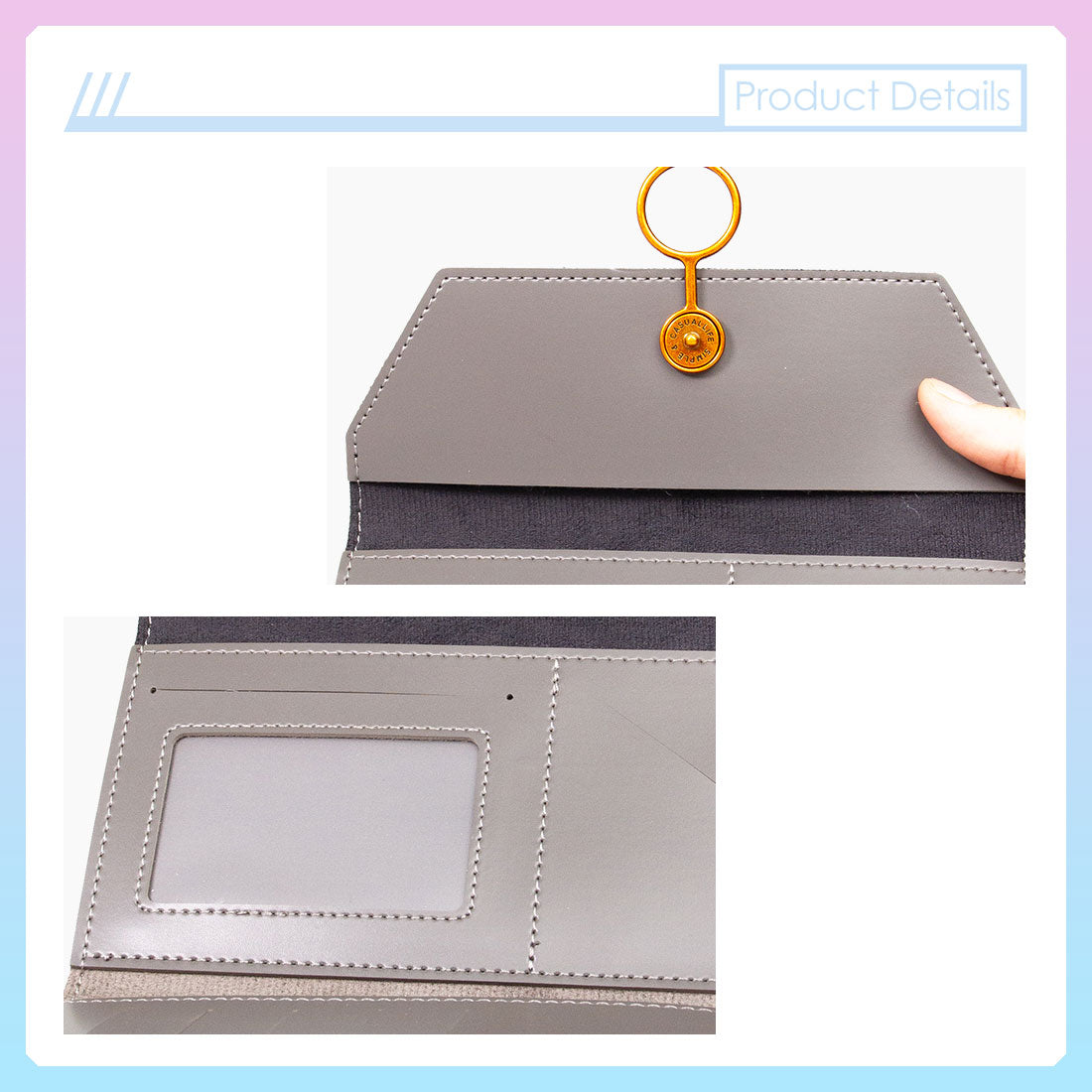 MINISO Dompet Wanita Panjang Wallet Simple Vintage Elegant Metal Logam