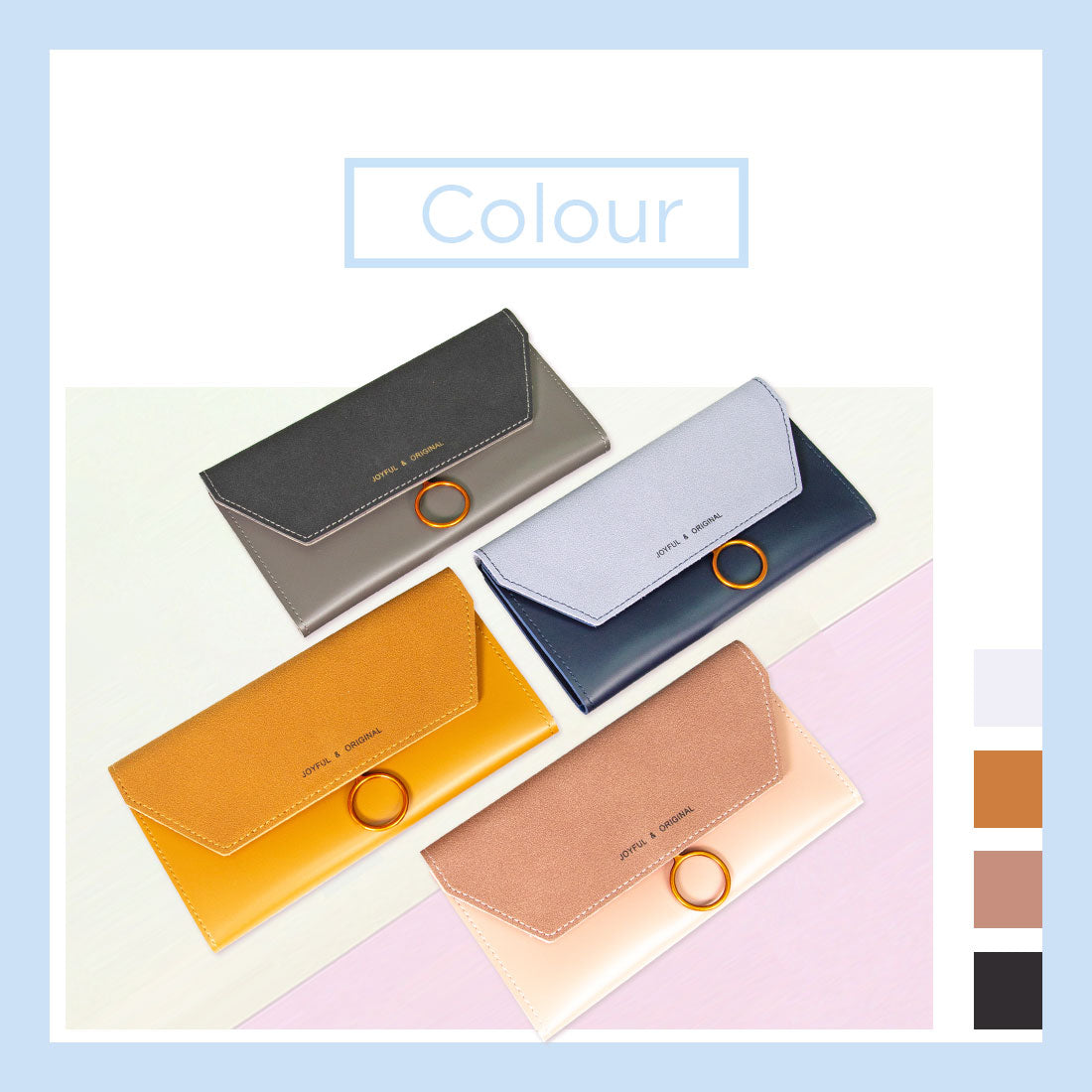 MINISO Dompet Wanita Panjang Wallet Simple Vintage Elegant Metal Logam