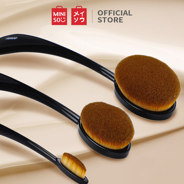 MINISO Kit Kuas Makeup Brush Spons Kosmetik 3 Pcs Set Blush Foundation