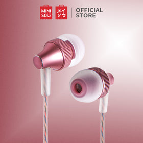 MINISO Earphone / Earbud In Ear / Headphone / Headset dengan Mic Answer Call Hp Lucu In Ear Kabel Gaming Android Suara Jernih Stereo Noise Cancelling Bass Metal Warna