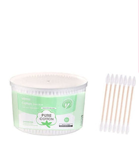 MINISO Katun Swabs Cotton Swabs Buds Korek Kuping Penyeka Kayu Tongkat Double Head 500pcs
