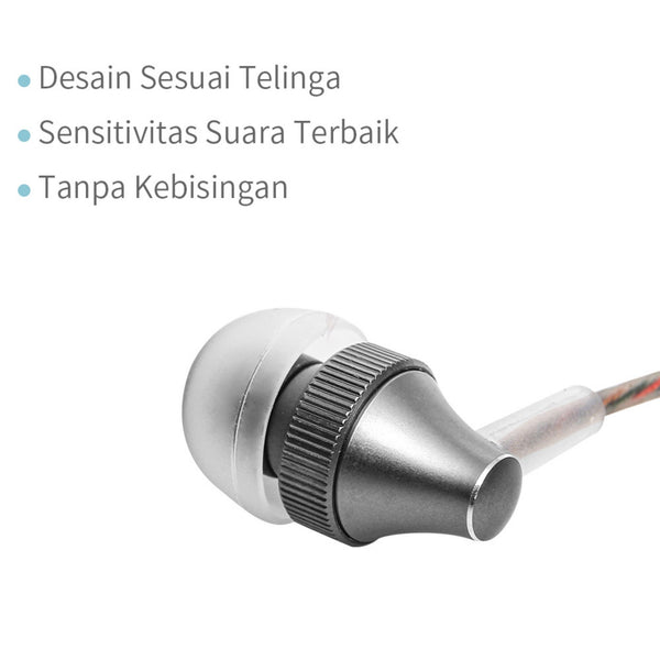 MINISO Earphone / Earbud In Ear / Headphone / Headset dengan Mic Answer Call Hp Lucu In Ear Kabel Gaming Android Suara Jernih Stereo Noise Cancelling Bass Metal Warna