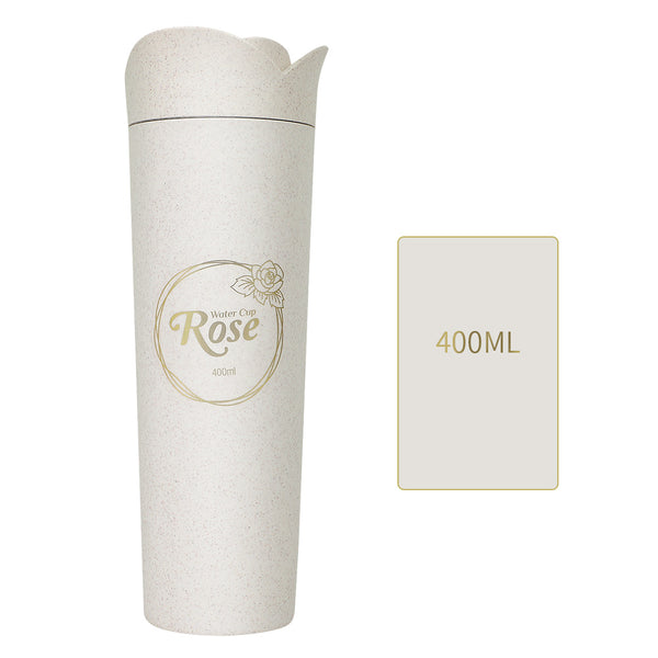 MINISO Tumbler Plastik Mawar Portable Kontainer Water Bottle air 400ml 14oz