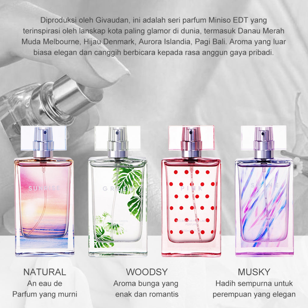 MINISO Parfum Cityscape Shine Iceland Aurora Wanita Pria  Tahan Lama 50ml