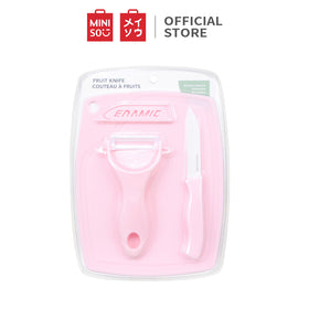 MINISO Set Pisau Buah, Pisau, Pengupas, Talenan 3pcs
