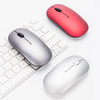 MINISO Mouse Wireless Mouse Bluetooth Laptop Slim Tipis Destop Komputer Dengan Receiver USB untuk PC Dpi Universal Premium - Perak