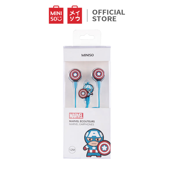MINISO Marvel Earphone In Ear / Headset / Earbud / Headphone Hp Karakter Lucu Kabel Gaming Android Warna Stereo Noise Cancelling Bass With Mic Mikrofon Jawab Akhiri Panggilan Penyesuaian Kabel