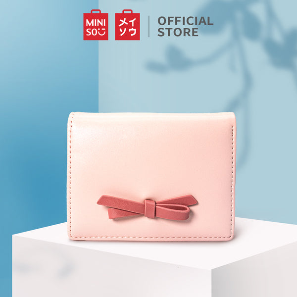 MINISO Dompet Wanita Pendek Kecil Lipat Bowtie Lucu Fashion Elegant