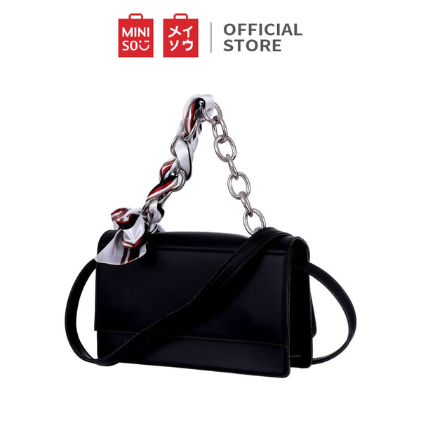 MINISO Tas Selempang Wanita Handbag Rantai Sling Bag Syal Sutra