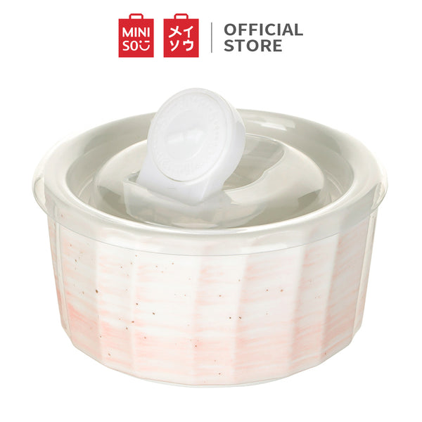 MINISO Kotak Makan Bulat Kotak Makan Siang Keramik 250ml