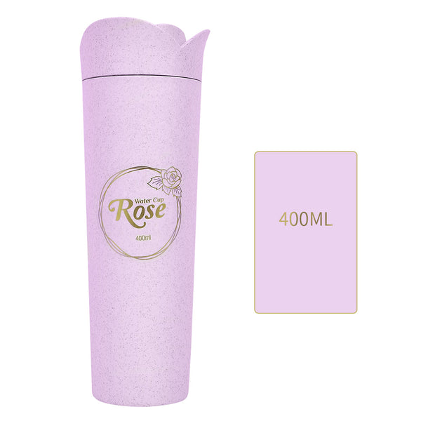 MINISO Tumbler Plastik Mawar Portable Kontainer Water Bottle air 400ml 14oz